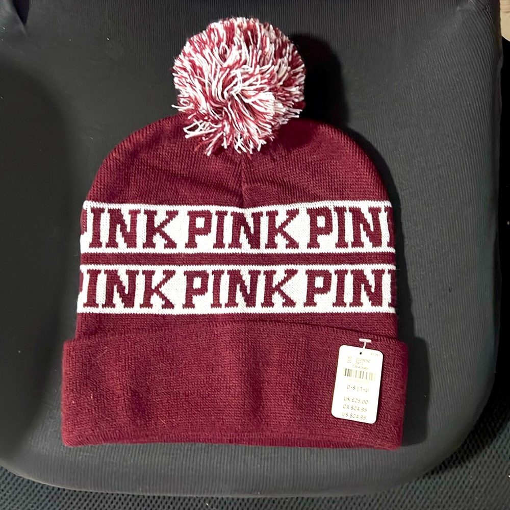 Cute PINK beanie burgundy/maroon color